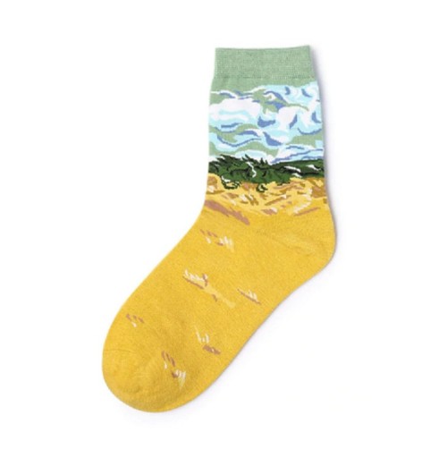 Șosete de bumbac pentru femei, cu broderie