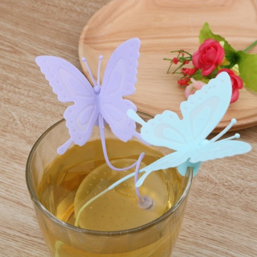 Soucoupe à thé en silicone en forme de papillon