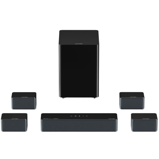 Soundbar ULTIMEA 7.1 Dolby Atmos 500 W s bezdrátovým subwooferem a 4 prostorovými reproduktory ovládání aplikací černý systém domácího kina