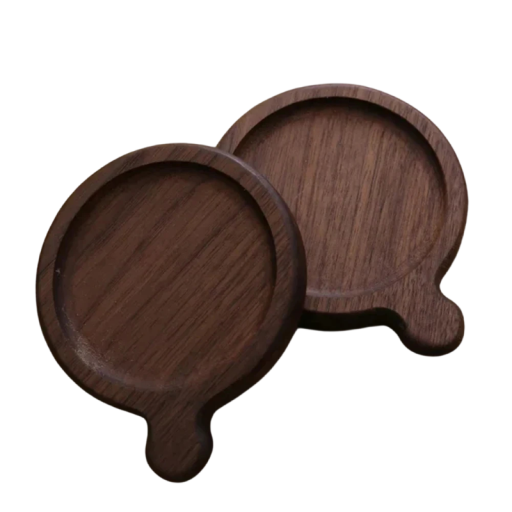 Sous-verre en bois avec bord Thermorésistant sous-verre pour thé et café en bois massif décoration de table pour la restauration à domicile