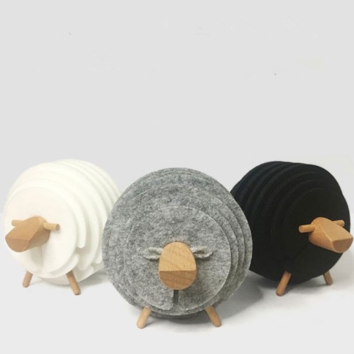 Sous-verres avec support en forme de mouton 14 pcs