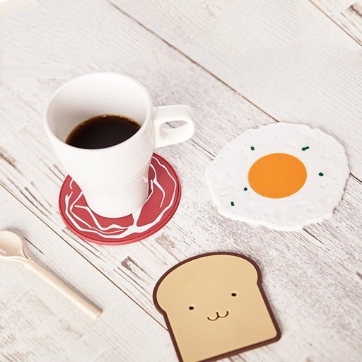 Sous-verres en silicone en forme de nourriture 3 pcs