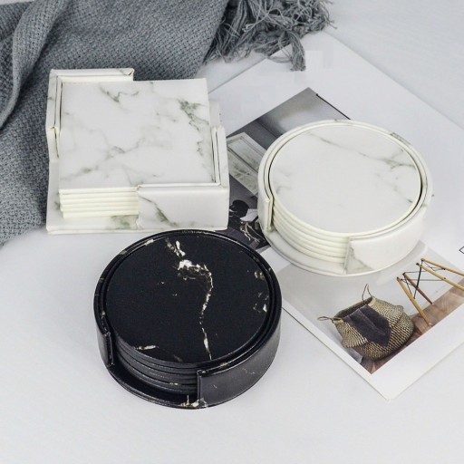 Sous-verres en simili cuir 6 pcs