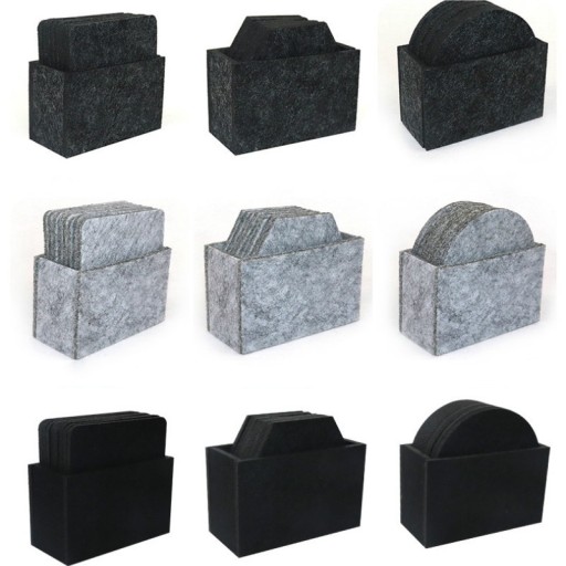 Sousplat de feltro com suporte 8 pcs