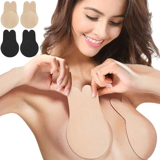 Soutien-gorge invisible autocollant avec effet push-up, réutilisable, 2 pièces