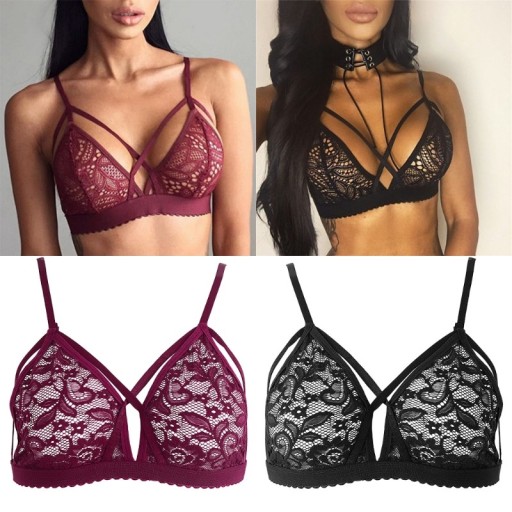 Soutien-gorge sexy pour femmes avec des bonnets fleuris J1064