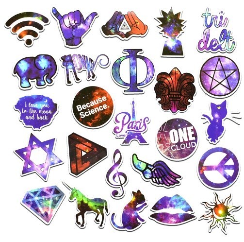 Space Galaxy Stickers - 50 pcs