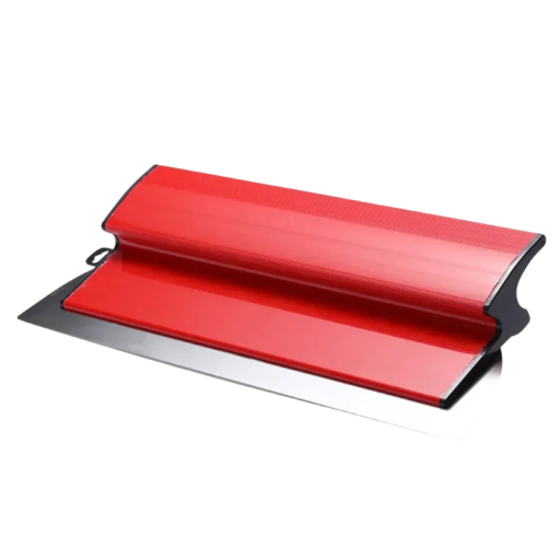 Spachtel für Putz und Gipskarton 40 × 15 cm Glättklinge für Abschlussarbeiten Stahlspachtel rot schwarz