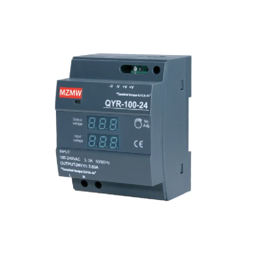 Spændingsreguleret strømforsyning til DIN-skinne AC 100–240V DC 24V 4,16A 100W Kompakt kilde til industriel brug 7 x 9 x 5,5 cm