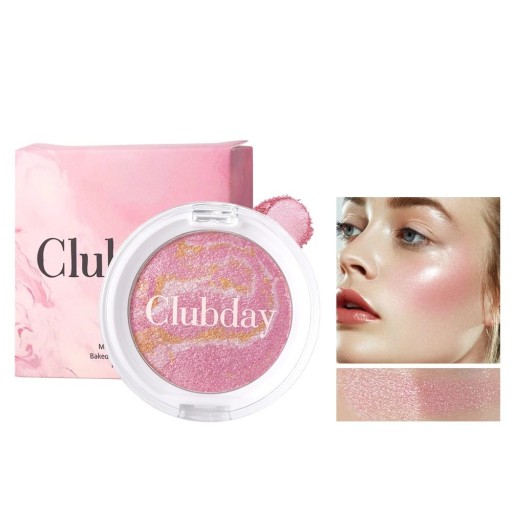 Sparkling Powder Blush 4.97 x 4.89 cm Compact Blush for the Face Subtle Highlighting Effect Long-Lasting Makeup