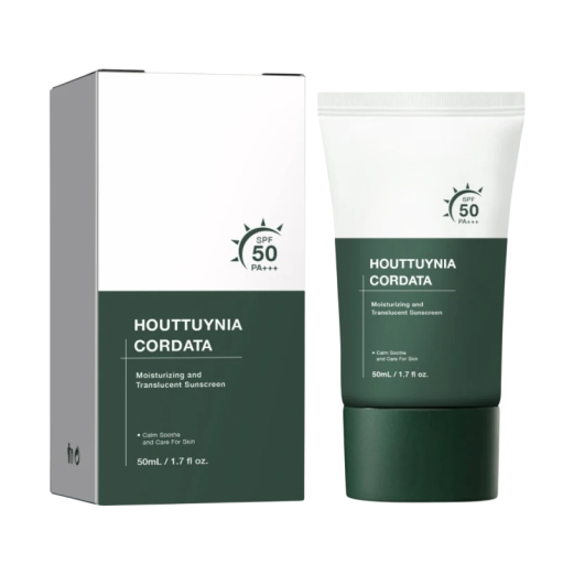 SPF50+ HOUTTUYNIA zonnebrandcrème 50 ml hydraterende waterbasis UV bescherming voor lichaam en huid