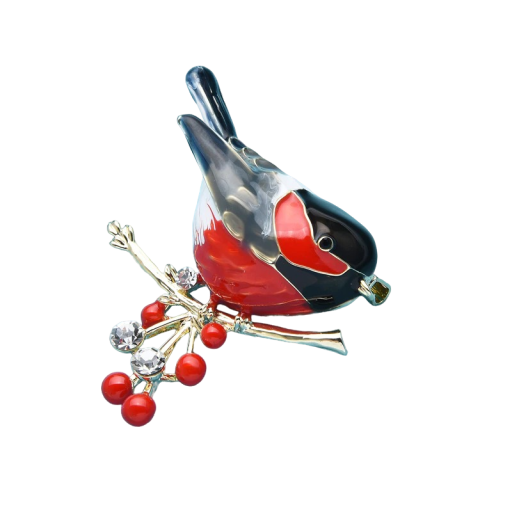 Spilla di Natale con uccellino