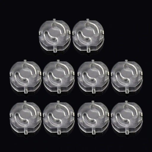 Spina di sicurezza per prese 10 pz Copertura trasparente che protegge i bambini da scosse elettriche Plastica ABS Dimensioni 3,8 x 3,8 x 1,8 cm