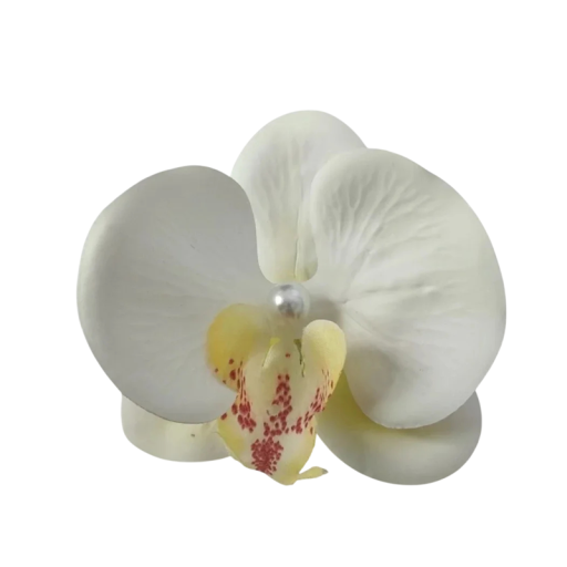Spinka do włosów Phalaenopsis z perłą Kwiatowa orchidea Motyl Kokarda Elegancki dodatek do włosów Stylowa spinka Tkanina