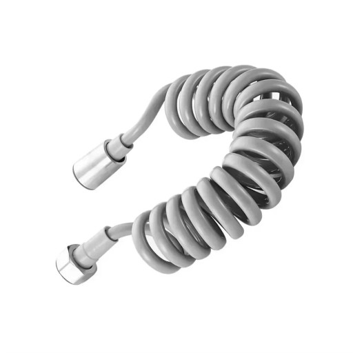 Spiral Hose for Bidet Shower 3 m Flexible Grey Hose with Stainless Steel Connectors for Hygienic Showering and Watering