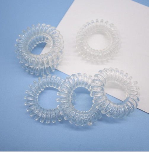 Spiralformede plastik hårbånd - 10 stk.