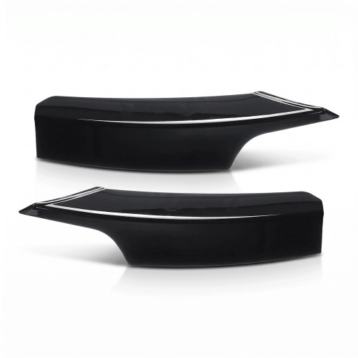 Splitter til frontspoiler canards – dæk til tågeforlygter L+P 49 cm, ABS plast, blank sort, til BMW F30 F31 F35 M Sport 2012–2019