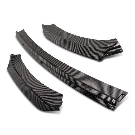 Splitter voorbumper 3-delige lip spoiler, ABS kunststof, koolstoflook, voor tuning van de voorzijde van de auto MK3.5 2017–2019