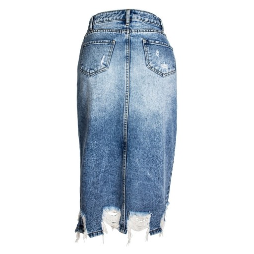 Spódnica jeansowa damska z rozcięciem