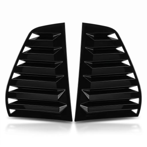 Spoilery zadnich bocznych okien VW Golf 5, zaluzje na trojuholnikowe okna, par L+P, ABS plast, leskly czarny, dla Golf MK5 5-drzwiowy hatchback