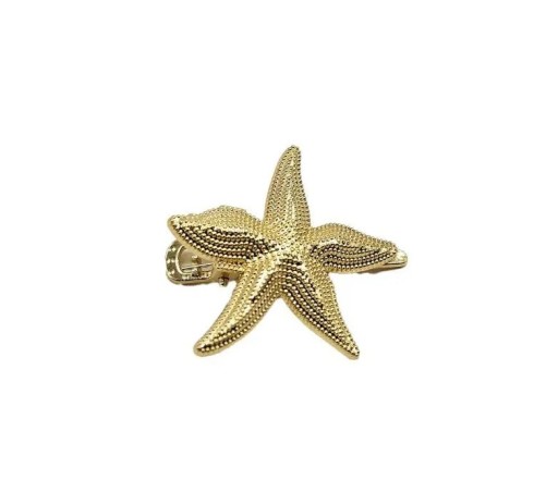 Sponka do vlasov 3,7 x 3,7 x 1,2 cm Hviezdica Zliatinový kov 6 g Elegantná morská ozdoba do vlasov doplnok