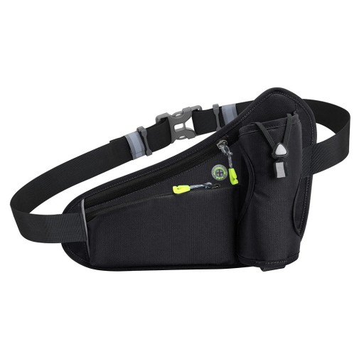 Sport Running Belt with Bottle Holder and Reflective Elements for Running, Cycling, Hiking and Outdoor Activities Without the Need for Holding