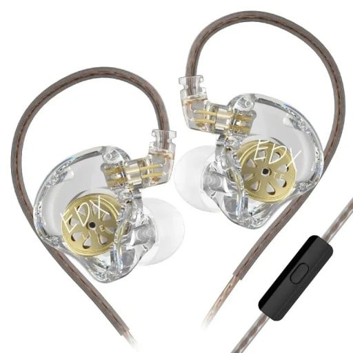 Sportkopfhörer KZ EDX Lite mit Mikrofon abnehmbares OFC-Kabel vergoldeter 2-Pin-Stecker dynamischer Treiber für Sport und Anrufe