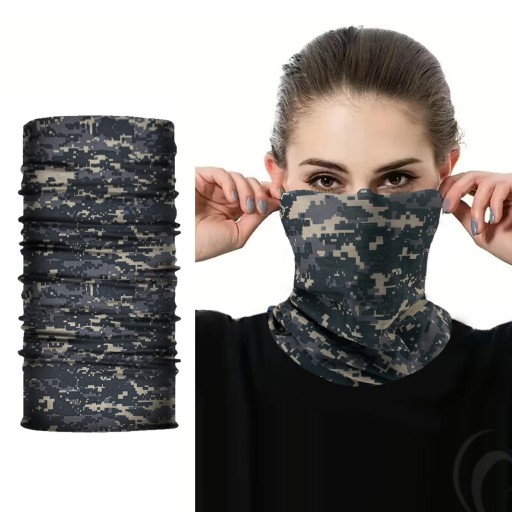 Športový šatka maskáčová na tvár proti slnku a prachu 50 × 25 cm polyester šatka pre vonkajšie aktivity a športové použitie