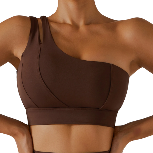 Sports-bh med én skulder Sports-top til træning Sports-bh med push-up-effekt V324