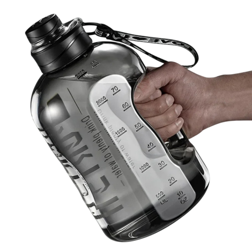 Sportsvandflaske til fitnesscentret 2,7 l Stor drikkeflaske Fitnessflaske med ergonomisk håndtag Lækagesikker hætte Holdbar og let konstruktion