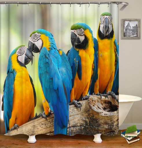 Sprchový záves s papagájmi