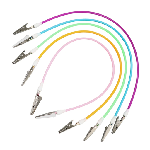 Spring Cord 40 cm with Metal Clips for Securing Dental Bib Durable Elastic Holders for Dental Practices