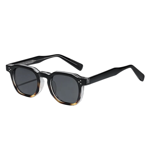 Square Design Sunglasses Unisex UV400 Protection Width 144 mm and Lens 47 mm Plastic Black Frame and Tortoiseshell Transition For Travel