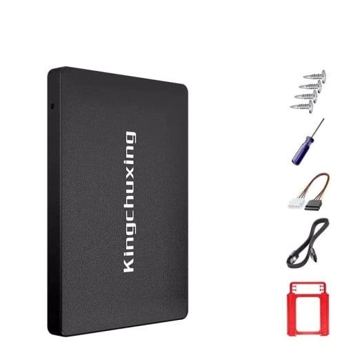 SSD-kiintolevy lisävarusteineen