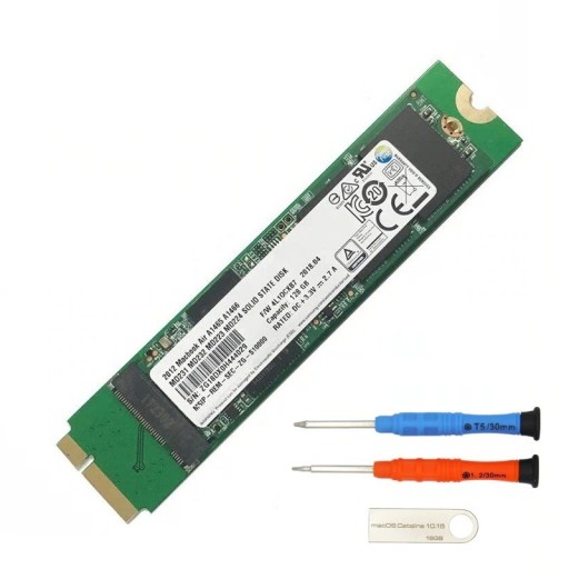 SSD-kiintolevy Macbook Airille asennustarvikkeineen