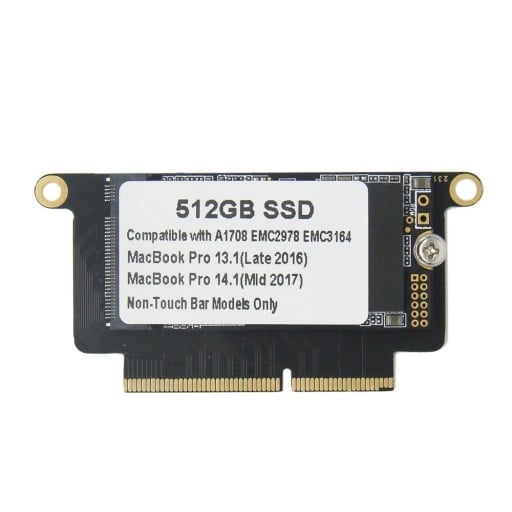 SSD-kiintolevy Macbook Prolle asennustarvikkeineen