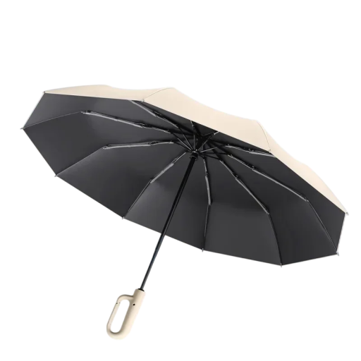 Stærk automatisk foldbar paraply 100 cm Vindtæt parasol til mænd og kvinder med UV-beskyttelse Kompakt paraply med håndtag til al slags vejr