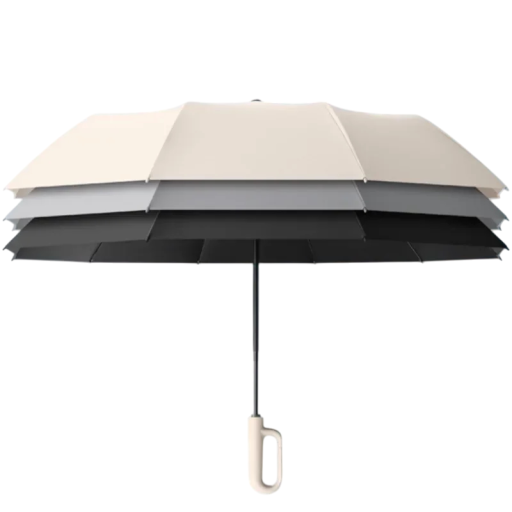 Stærk automatisk foldbar paraply 125 cm Vindtæt parasol til mænd og kvinder med UV-beskyttelse Paraply med håndtag til al slags vejr
