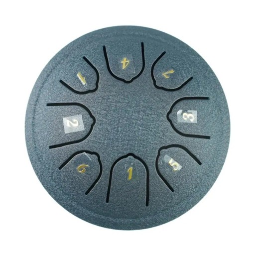 Stahl Tongue Drum 11,5 cm 8-Ton Mini Handpan Musikinstrument mit Schlägeln Tamburin Entspannungsdrum mit Zubehör