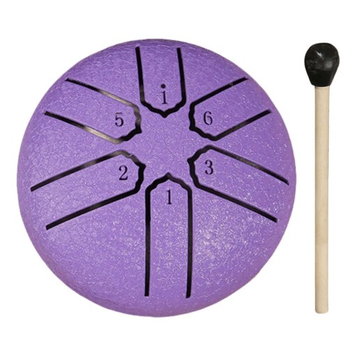Stahlrohrtrommel, 75 × 75 mm, 6 Töne, Mini-Handpan, Meditationsinstrument, Regentrommel für Yoga, Entspannung, Spielen im Freien, einzigartiges Geschenk