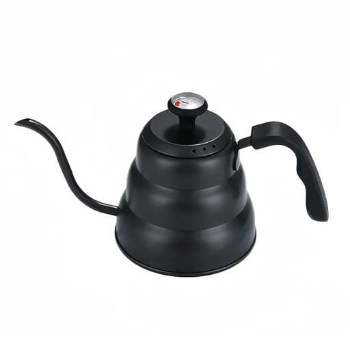 Stainless Steel Coffee Pot with Thermometer Long Spout 1 L Stainless Steel Pot for Precise Pouring and Heating Over Open Fire