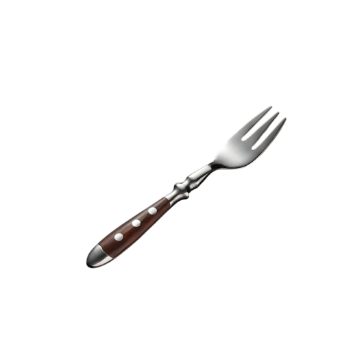 Stainless Steel Dessert Fork Brown Handle Table Cutlery Kitchen Small Fork for Desserts Fruits and Pastries Modern Tableware