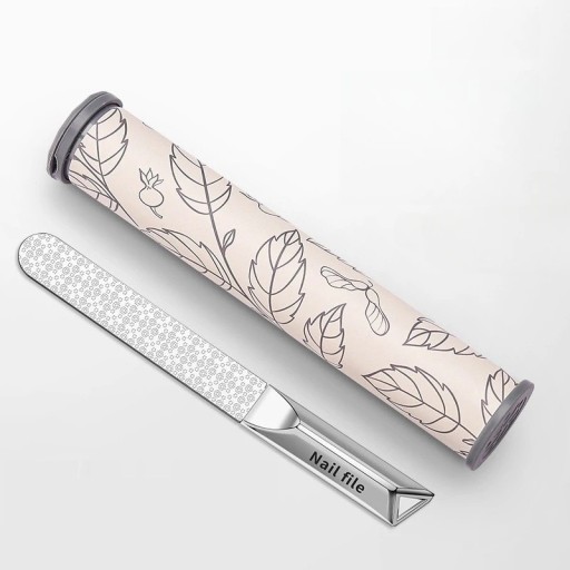 Stainless Steel Double-Sided Nail File Professional Metal File with Case Fine and Coarse Side Manicure Pedicure