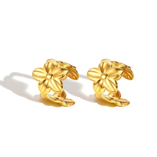 Stainless Steel Ear Studs 1.05 cm Round Golden Tone Minimalist Studs in Surgical Steel Delicate Elegant Jewellery