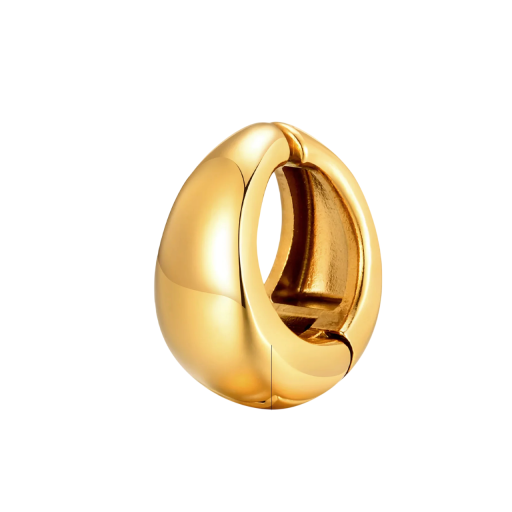 Stainless Steel Earrings 1.5 x 0.78 cm Round Gold Tone Minimalist Studs for Everyday Wear