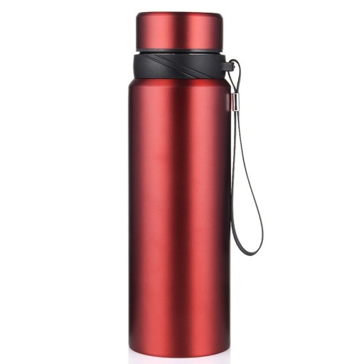 Stainless Steel Flask 1 L Double-Walled Vacuum Insulation Travel Flask for Hot and Cold Beverages Durable Thermo Bottle with Leak-Proof Lid Wide Mouth Practical Handle