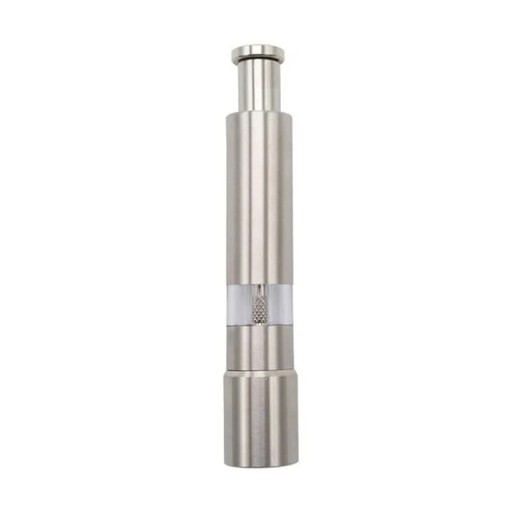 Stainless Steel Manual Spice Grinder 15.4 x 2.7 x 2 cm Silver Metal for Grinding Salt, Pepper and Other Spices in the Kitchen