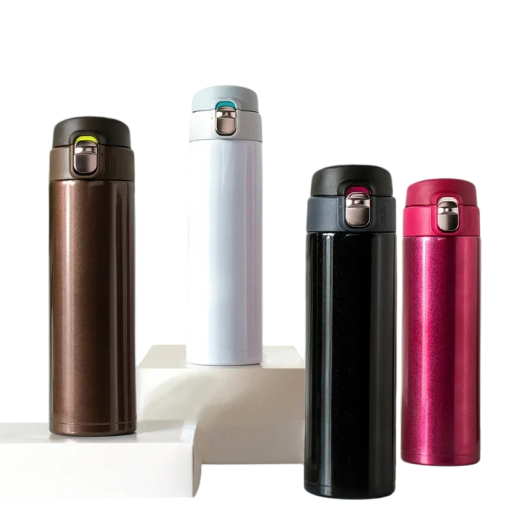Stainless Steel Thermos 500 ml Double-Walled Vacuum Insulation Thermal Bottle for Hot and Cold Drinks Travel Thermos with Leak-Proof Lid Lightweight and Durable Construction