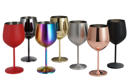 Stainless Steel Unbreakable Drinking Cup 500 ml 9.4 x 21.4 cm Tall Bar Cup for Wine Beer Champagne Durable Travel Mug Made of Stainless Steel