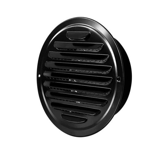 Stainless Steel Ventilation Grille 150 mm with Round Closure 145x190x55 mm, Ventilation Hole Cover for Outdoor Walls, Pest Protection, Ventilation System Plug